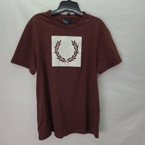 Fred Perry Short Sleeve Men's Shirt Red - Size Medium